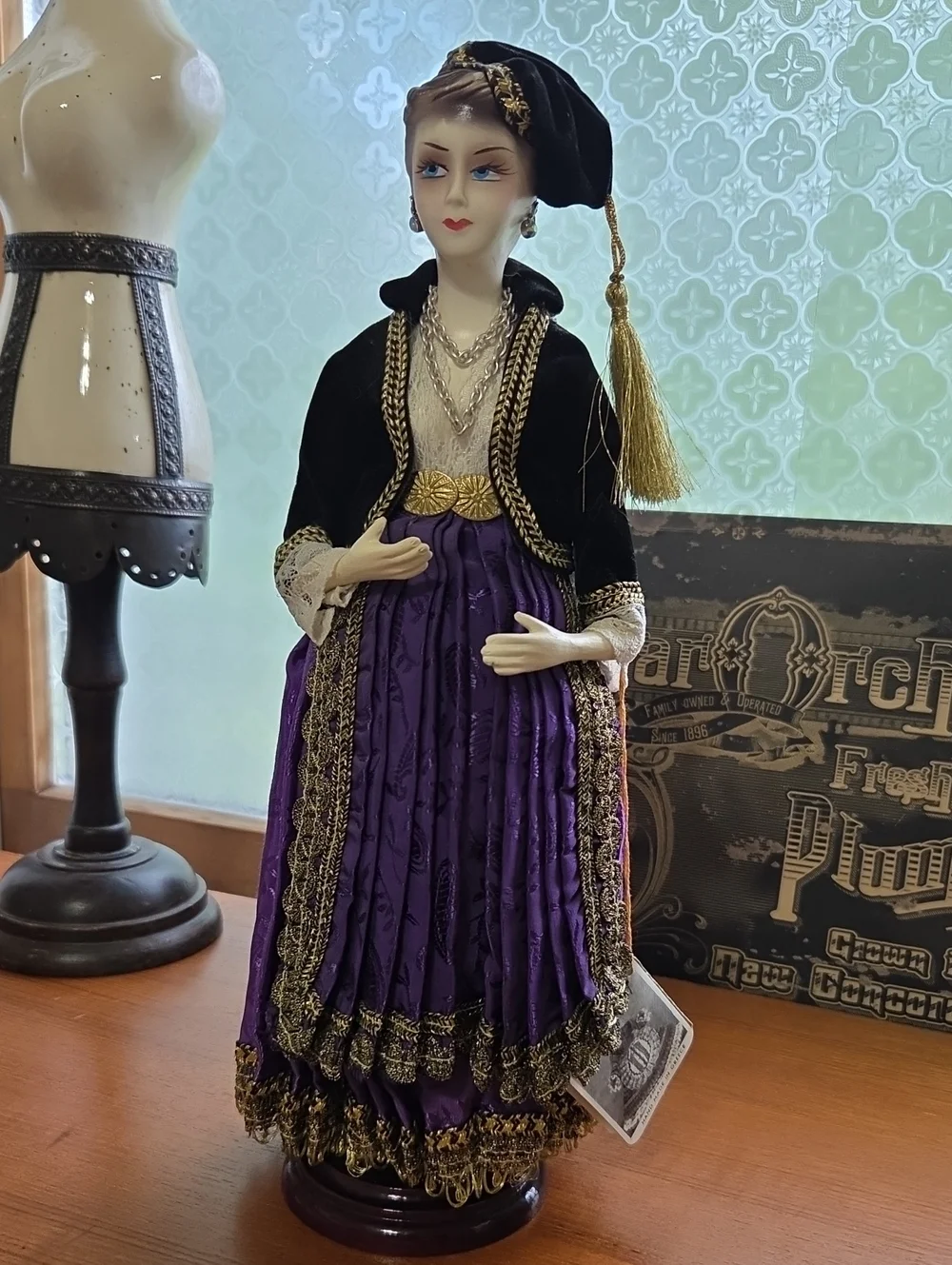 Handcrafted Greek Traditional Costume Porcelain Doll